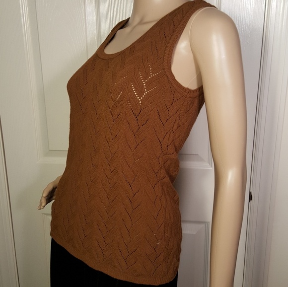 LU by Lolita Brown Sleeveless Knit Sweater Top - Picture 3 of 7